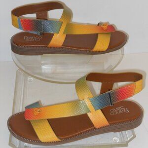 Franco Sarto Gold and Red Sandals Elegant Strappy Design